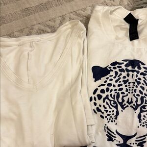 White T-Shirts with Leopard Print